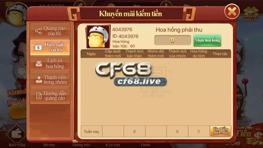 Cập nhật thông tin cf68club hàng ngày trên app