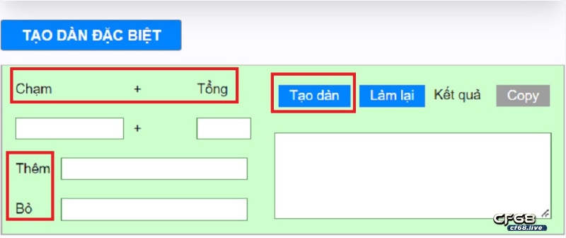 Tạo dàn xổ số nhanh nhất bằng chạm tổng