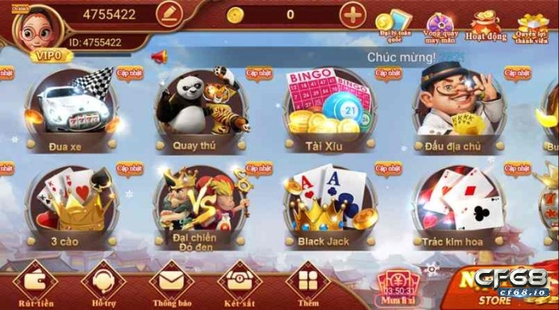 Game cược CF68club com đa dạng và cập nhật liên tục