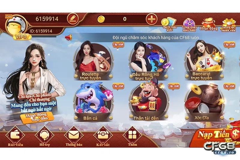 Chơi game đánh bài đôi thưởng uy tín cùng nhà cái cf68 