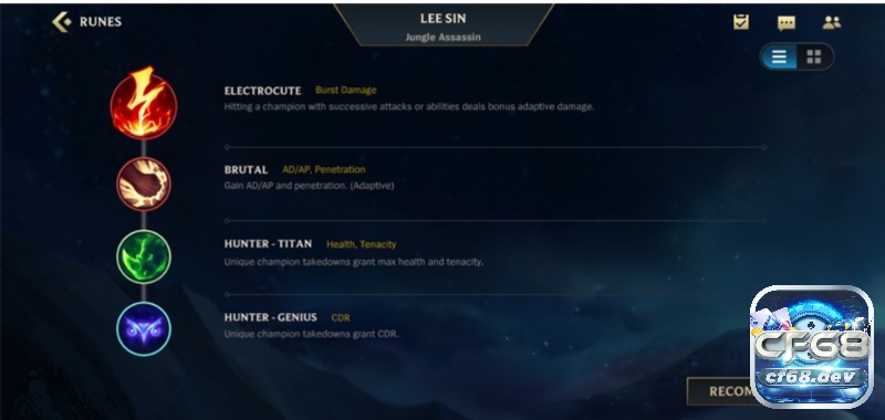 Bảng ngọc Lee Sin toc chien