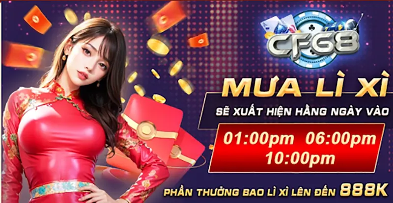 Phần thưởng trong hoạt động mưa lì xì lên tới 888k