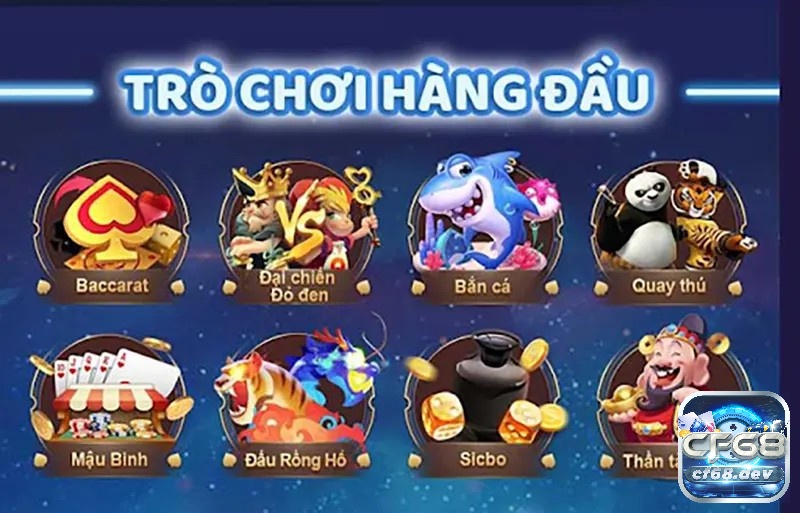 Giao diện những game bài đổi thưởng uy tín nhất hiện nay - CF68.WIKI