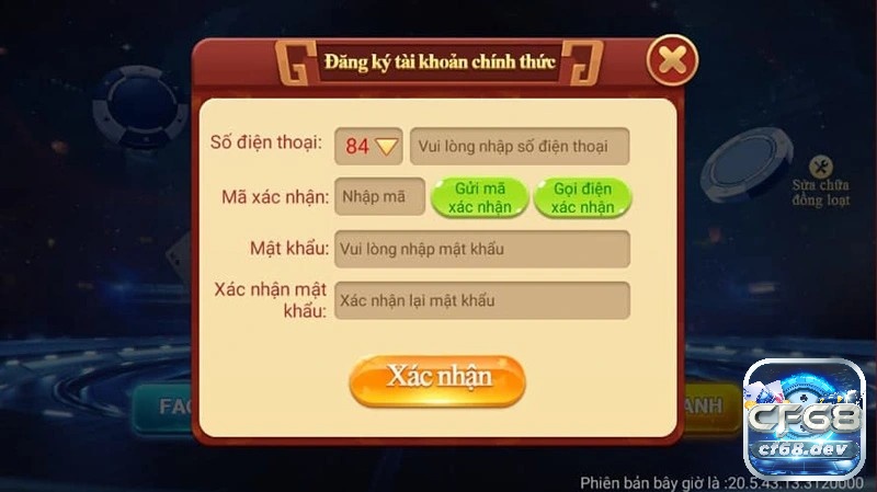 Hướng dẫn tạo tài khoản và tham gia trải nghiệm cá cược tại CF68.app